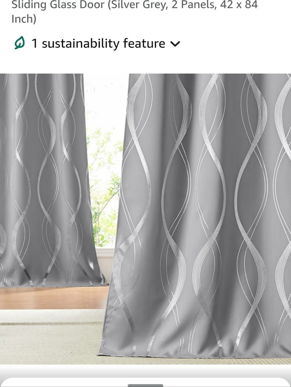 Silver Grey Patterned Blackout Curtain Panels - Home Accents